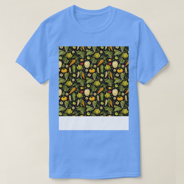 Camiseta Vegetable patrón sin foco Veggie Leafy Sala Verde (Diseño del anverso)