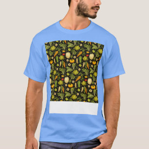 Camiseta Vegetable patrón sin foco Veggie Leafy Sala Verde