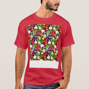 Camiseta Vegetable patrón sin foco Veggie Leafy Sala Verde