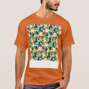 Camiseta Vegetable patrón sin foco Veggie Leafy Sala Verde
