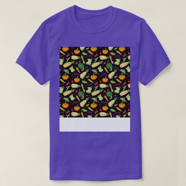 Camiseta Vegetable patrón sin foco Veggie Leafy Sala Verde (Diseño del anverso)
