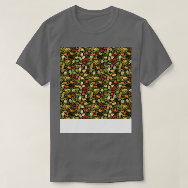 Camiseta Vegetable patrón sin foco Veggie Leafy Sala Verde (Diseño del anverso)