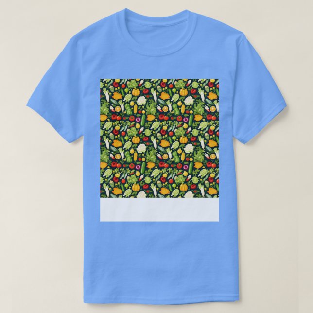 Camiseta Vegetable patrón sin foco Veggie Leafy Sala Verde (Diseño del anverso)