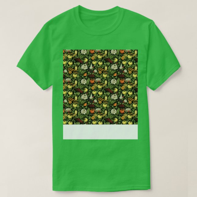Camiseta Vegetable patrón sin foco Veggie Leafy Sala Verde (Diseño del anverso)