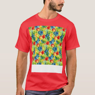 Camiseta Vegetable patrón sin foco Veggie Leafy Sala Verde