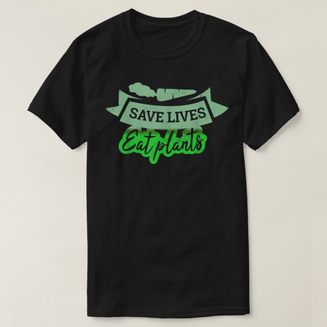 Camiseta Vegetable saludable Salvar vidas Comer plantas Veg (Diseño del anverso)