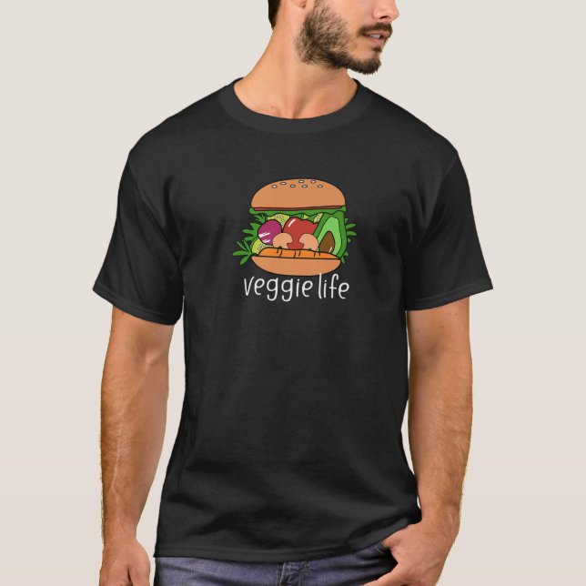 Camiseta Vegetación Cute - Veggie Life - Veggie Burger (Anverso)