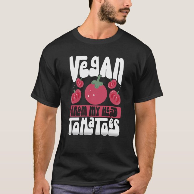 Camiseta Vegetación De Huellas De Mi Cabeza Tomates Veganis (Anverso)