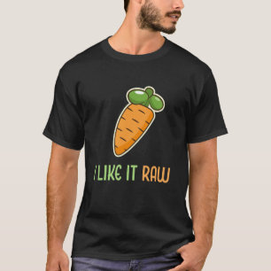 Camiseta Vegetal Divertido Zanahoria Me Gusta Cruda Estilo