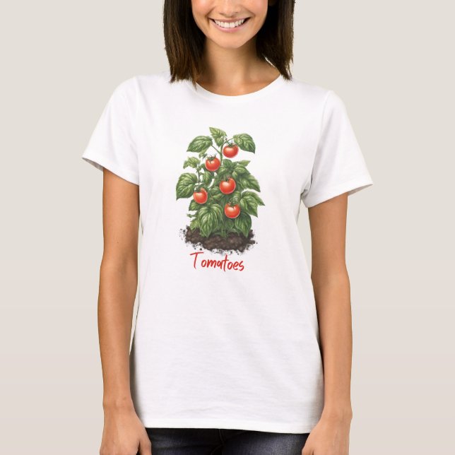 Camiseta Vegetales 8 tomates, fruta, jardinería, alimentos, (Anverso)