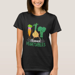 Camiseta Vegetales al vapor Vegetariano Gráfico de comida v