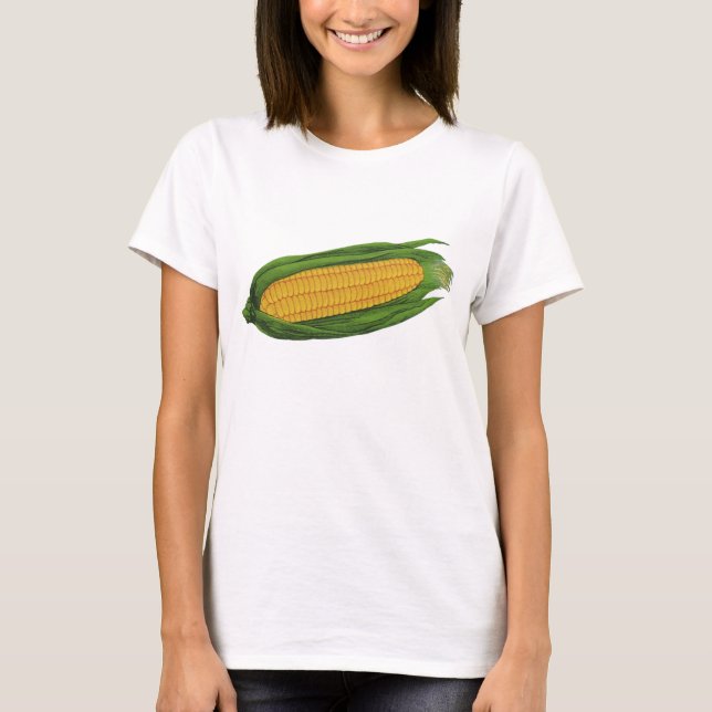Camiseta Vegetales de alimentos de época; maíz amarillo en  (Anverso)