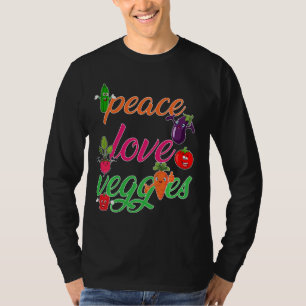 Camiseta Vegetales de amor por la paz Graciosa Veganismo Ve
