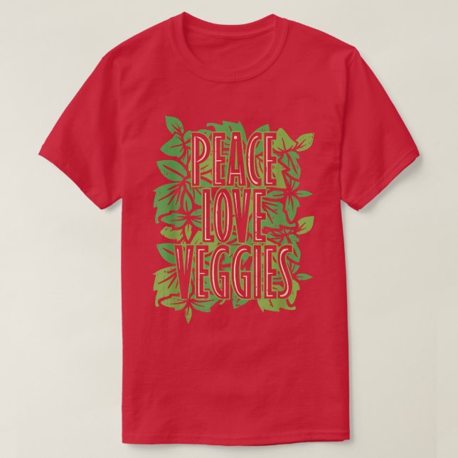 Camiseta Vegetales de amor por la paz, Vegan 1054 (Diseño del anverso)