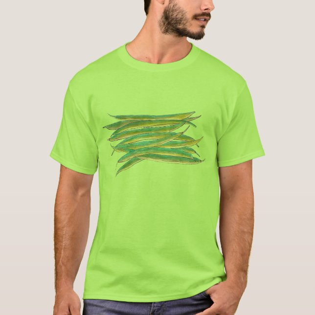 Camiseta Vegetales de huertos de grano verde largo venado v (Anverso)
