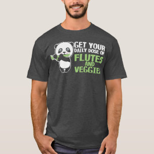 Camiseta Vegetales fluidos Cute Panda Vegan Bamboo Flute