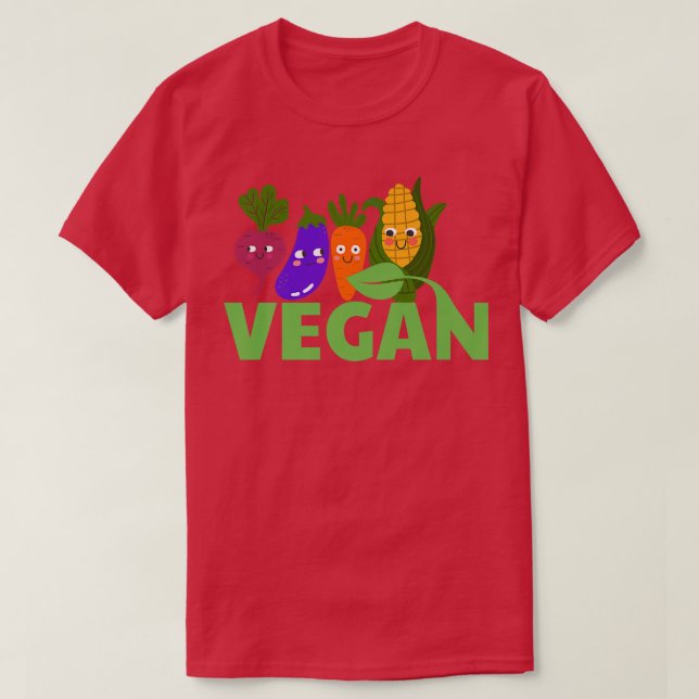 Camiseta Vegetales Kawaii Vegetarianos Vega (Diseño del anverso)