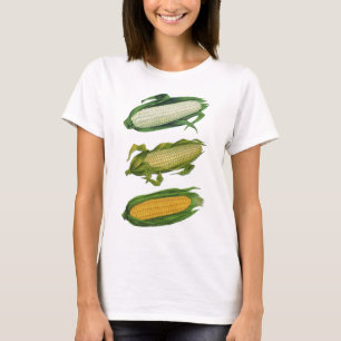 Camiseta Vegetales sanos, maíz fresco en la turba