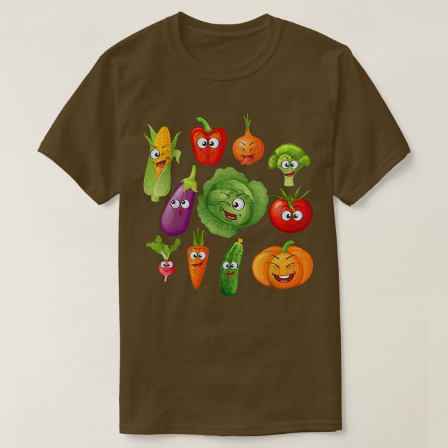 Camiseta Vegetales Vegetales Vegetales Vegetarianos (Diseño del anverso)