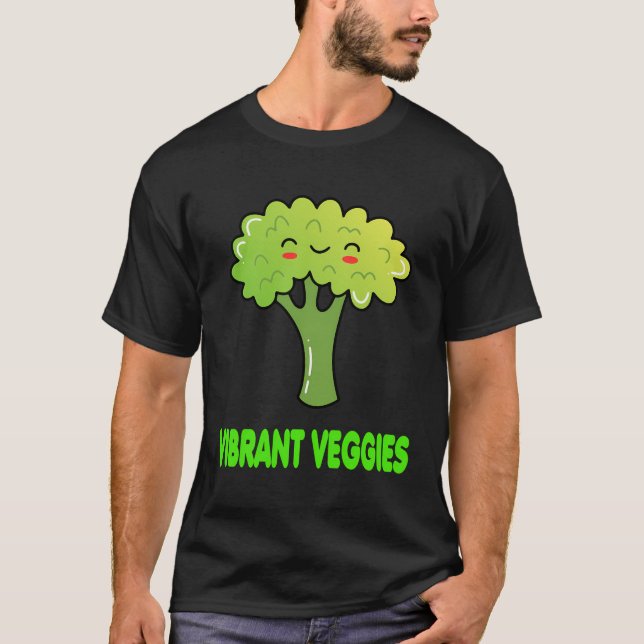 Camiseta Vegetales vibrantes Cute Funny Broccoli Vegan Desi (Anverso)