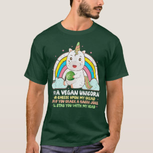 Camiseta Vegetalismo vegetariano con arcoiris de Unicornio