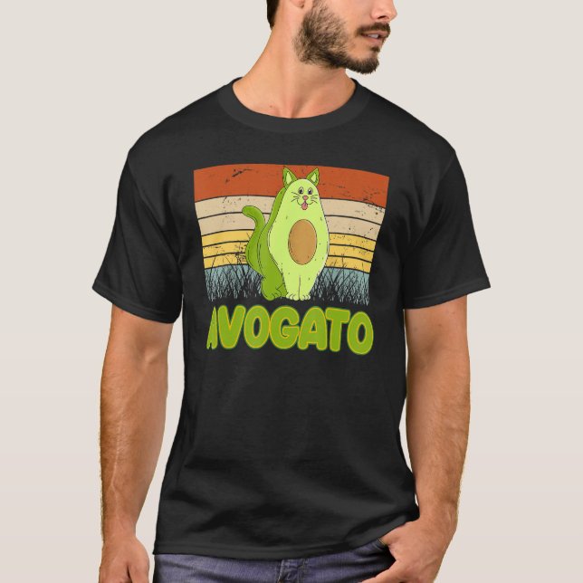 Camiseta Vegetarian Cat Avogato Veggie Hangover Avocado Vin (Anverso)