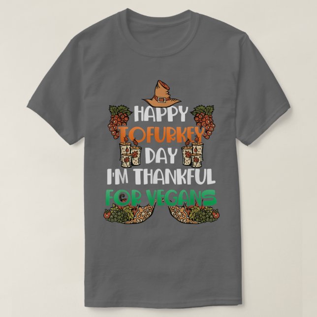 Camiseta Vegetarian Thanksgiving Vegan Plant Tofu Lover  (Diseño del anverso)