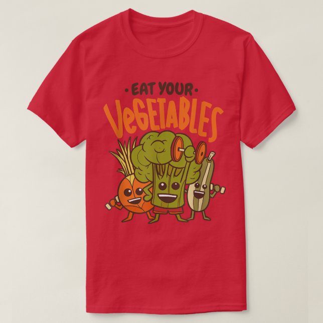 Camiseta Vegetarian Veggie Coma tus verduras (Diseño del anverso)