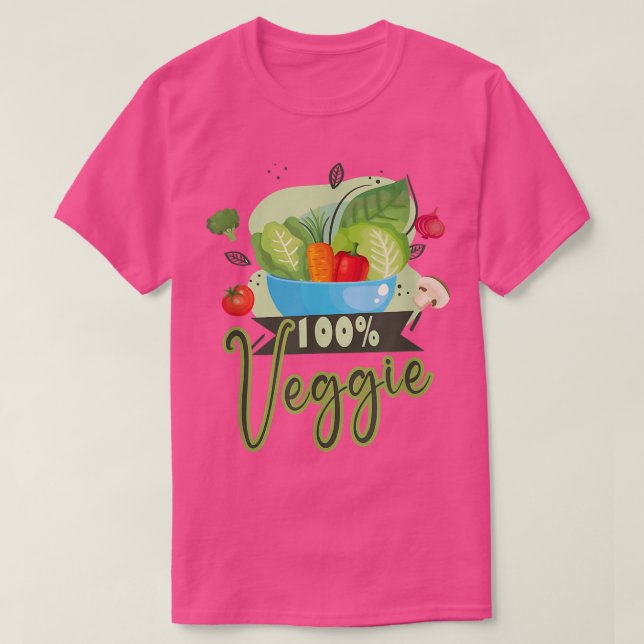 Camiseta vegetariano 100 Veggie vegan (Diseño del anverso)