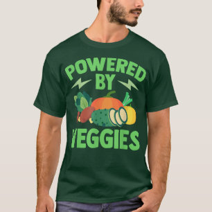 Camiseta Vegetariano Alimentado Por Veggies Vegan T-Shirt