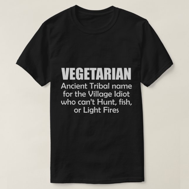 Camiseta Vegetariano antiguo nombre tribal para la aldea Id (Diseño del anverso)