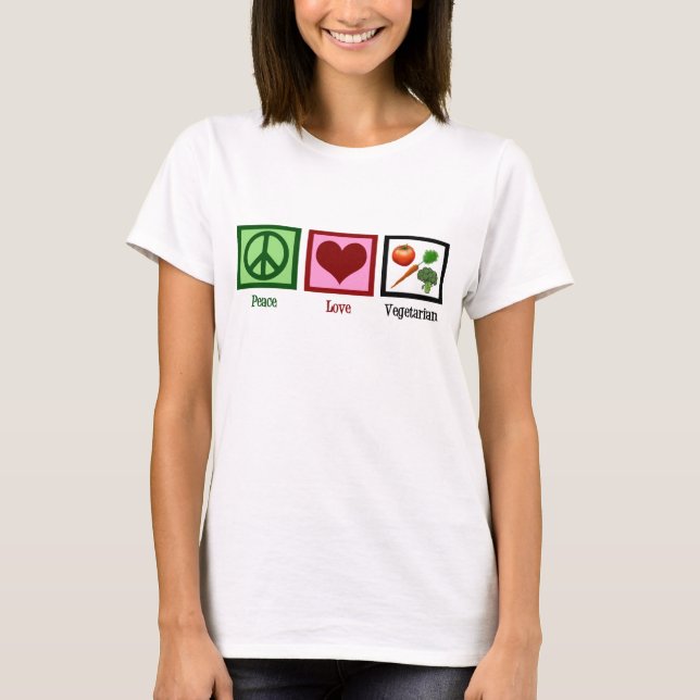 Camiseta Vegetariano de amor por la paz (Anverso)