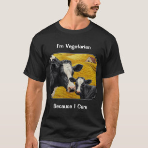 Camiseta Vegetariano de granja Holstein y Calf