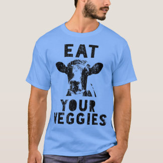 Camiseta Vegetariano de vaca come tus vegetales para los an