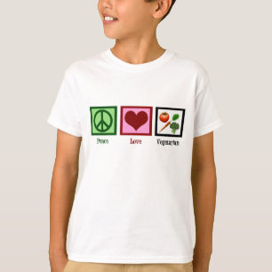 Camiseta Vegetariano del amor de la paz