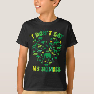 Camiseta Vegetariano del corazón gordo no me como a mis hog