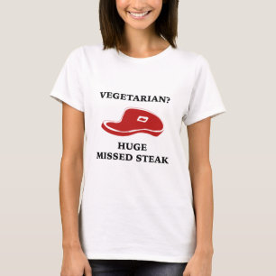 Camiseta ¿Vegetariano? Enorme filete perdido