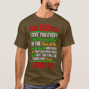 Camiseta Vegetariano Entonces Dios Dijo Que Te Dé Cada Semi