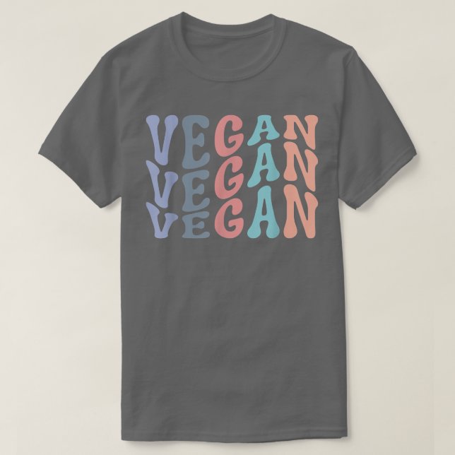 Camiseta Vegetariano Groovy Retro Vegetariano Basado En Pla (Diseño del anverso)
