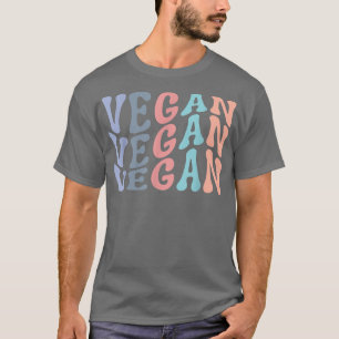 Camiseta Vegetariano Groovy Retro Vegetariano Basado En Pla