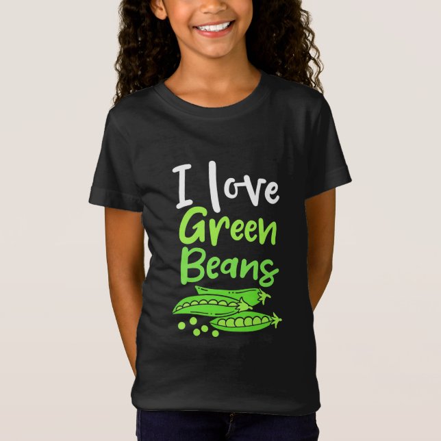 Camiseta Vegetariano me encantan los frijoles verdes (Anverso)