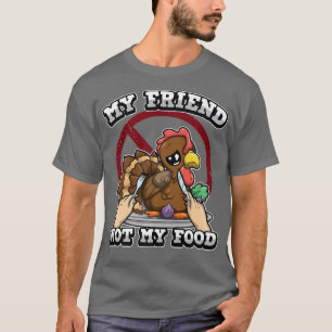 Camiseta Vegetariano Mi Amigo No Mi Comida Salva A Los Pavo
