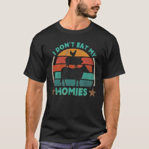 Camiseta Vegetariano No como mi casa Vegan Retro