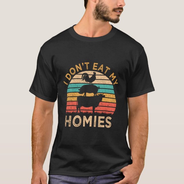 Camiseta Vegetariano No Me Comí Vegan Mis Hogares (Anverso)