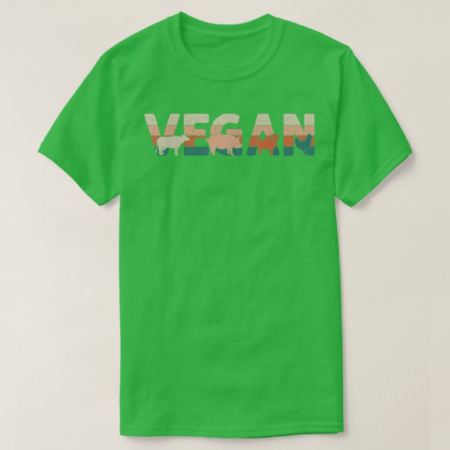 Camiseta Vegetariano retro vintage (Diseño del anverso)