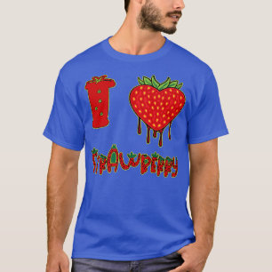 Camiseta Vegetariano Vegan I Love Strawberry Heart Strawber