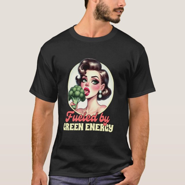 Camiseta Vegetariano Vegetariano Broccoli Alimentado Por Gr (Anverso)