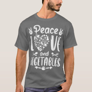 Camiseta Vegetariano Vegetariano Paz Amor Y Verduras
