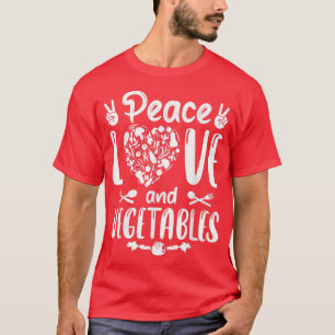 Camiseta Vegetariano Vegetariano Paz Amor Y Verduras