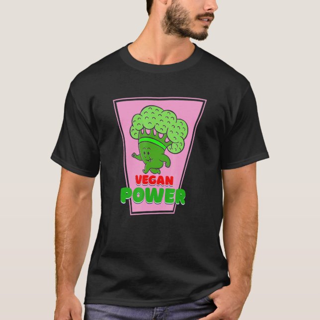 Camiseta Vegetariano Verduras Brócoli Corredor Vegan Poder  (Anverso)